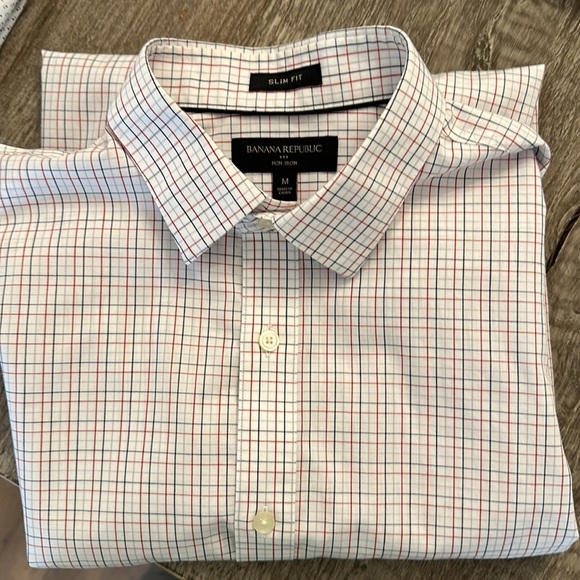 3 Banana Republic Mens Medium Slim Fit Button Down Dress Shirts - Picture 3 of 8